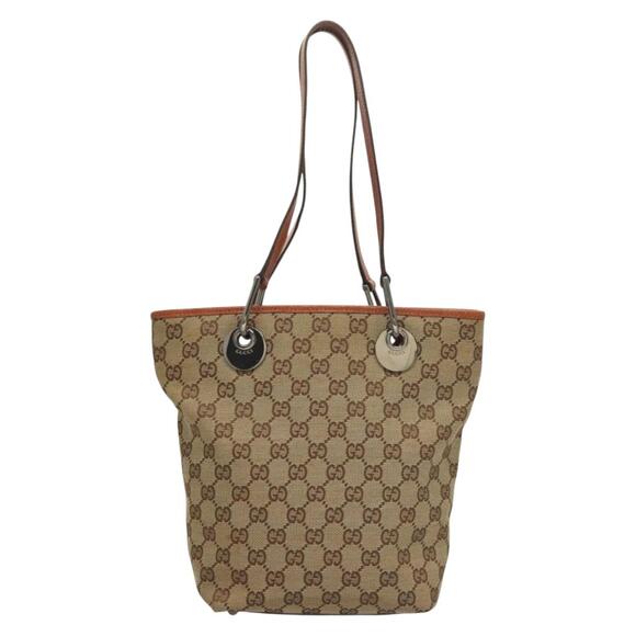 GUCCI GG Canvas Tote Bag Beige Silver - Picture 3 of 16